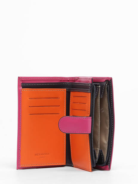 Wallet Leather Hexagona Pink multico 227431 other view 1