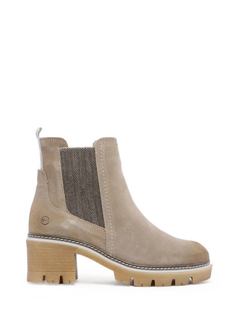 Heeled Chelsea Boots In Leather Tamaris Beige women 41