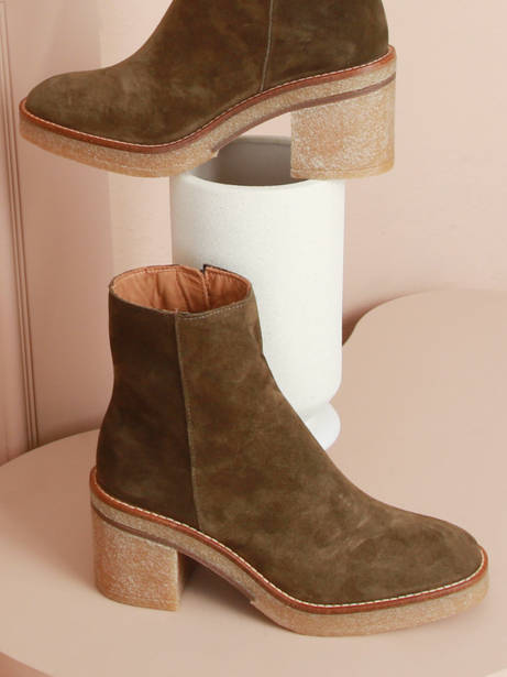 Heeled Boots Janis In Leather Alpe Green women 26261140