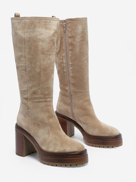 Bottes à Talon En Cuir Alpe Beige women 26811122 vue secondaire 2