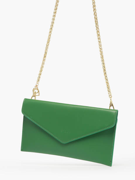 Medium Leather Paddock Clutch Bag Etrier Green paddock TLOS1670 other view 2