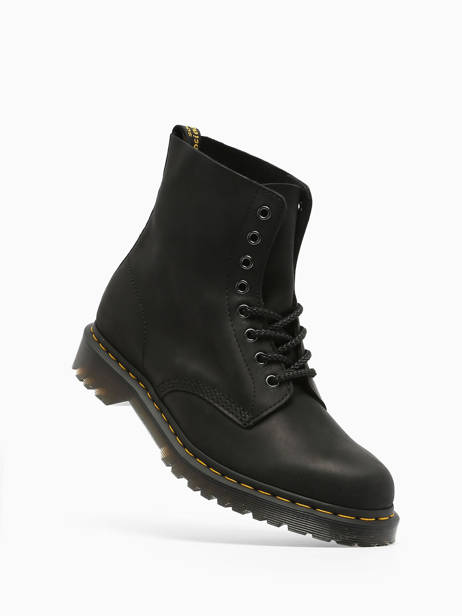 Bottines 1460 Pascal Waxed En Cuir Dr martens Noir unisex 30666001 vue secondaire 1