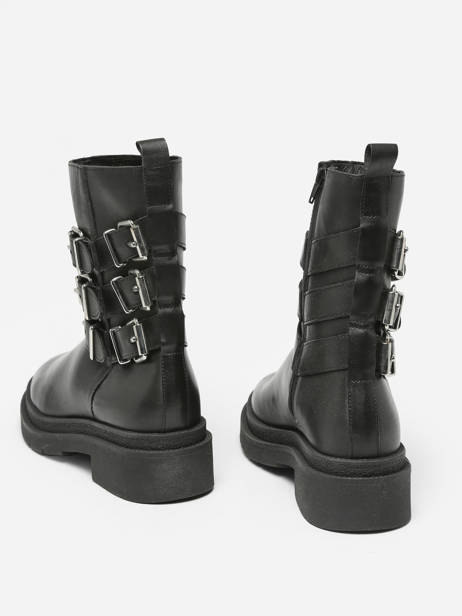 Boots Bennie En Cuir Ps poelman Noir women BENNIE09 vue secondaire 2