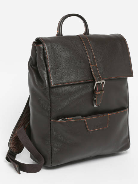 2-compartment Foulonné Backpack Leather Etrier Brown foulonne EFOU8092 other view 2