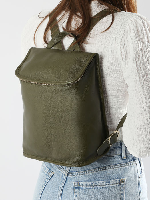 Longchamp Le foulonné Backpack Green