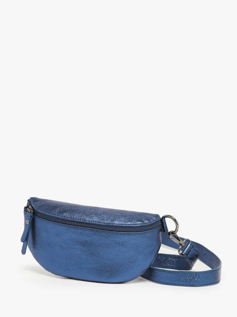 Sac Banane Nine Cuir Milano Bleu nine NI19091N vue secondaire 2