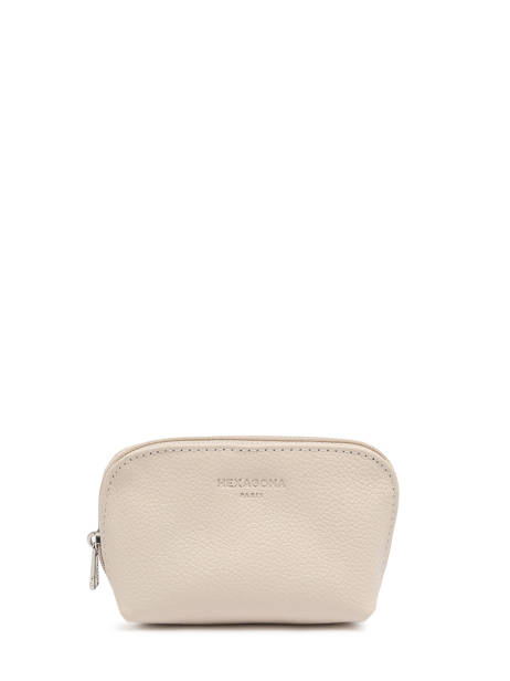 Coin Purse Leather Hexagona Beige confort 467389 other view 1