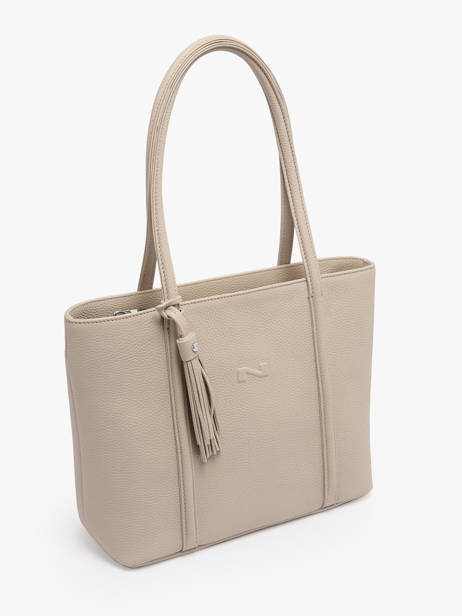 Sac Shopping Small Cabas Cuir Nathan baume Beige nathan 6 vue secondaire 2