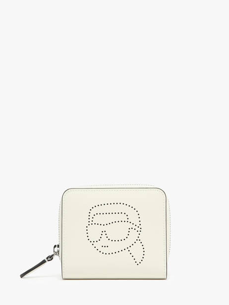 Leather K/ikonik Perforated Wallet Karl lagerfeld White k ikonic 2.0 241W3202