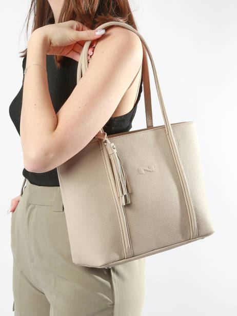 Sac Shopping Small Cabas Cuir Nathan baume Beige nathan 6 vue secondaire 1