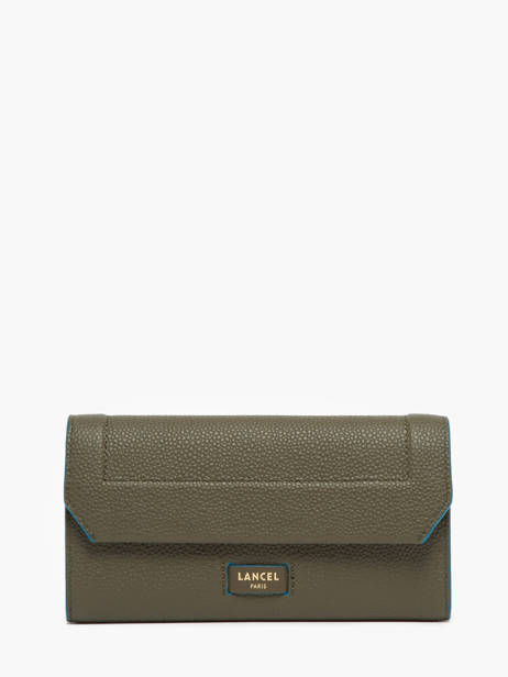 Slim Leather Wallet Ninon Lancel Green ninon A09986