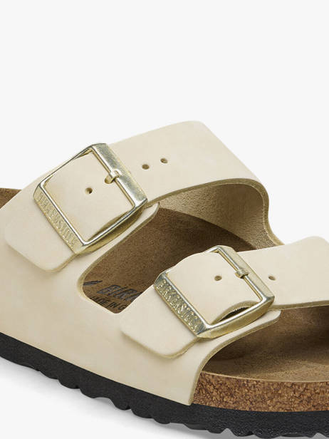 Slippers Arizona Big Buckle In Leather Birkenstock Beige women 1026585 other view 3