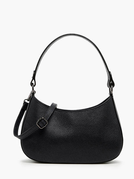 Leather Caviar Shoulder Bag Milano Black caviar CA23120