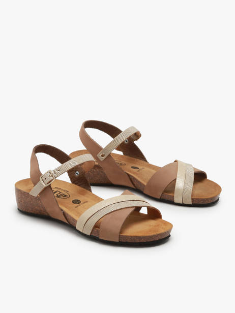 Low Wedge Leather Norte Sandals Plakton Beige women NORTE other view 3