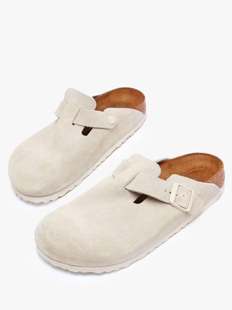 Mules Boston En Cuir Birkenstock Beige women 1024740 vue secondaire 1