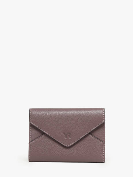 Wallet Leather Yves renard Violet enveloppe 29223