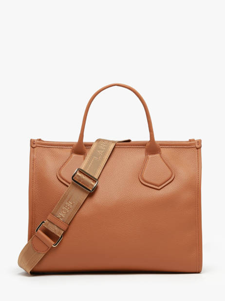 Cabas Zippé M Jour Cuir Lancel Marron jour A12996 vue secondaire 4