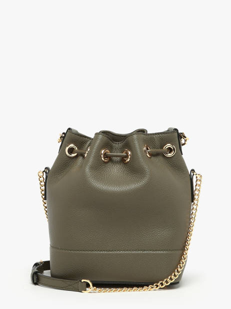 Small Leather Bucket Bag Ninon Lancel Green ninon A10922 other view 5