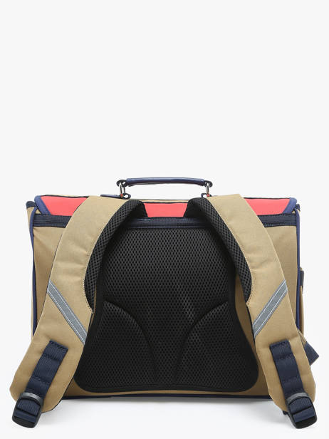 2-compartment Satchel Caramel et cie Brown fier GA other view 4