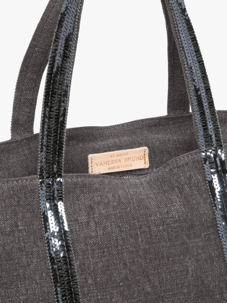 Zipped Linen Tote Bag Le Cabas Sequins Vanessa bruno Gray cabas lin 31V40409 other view 2