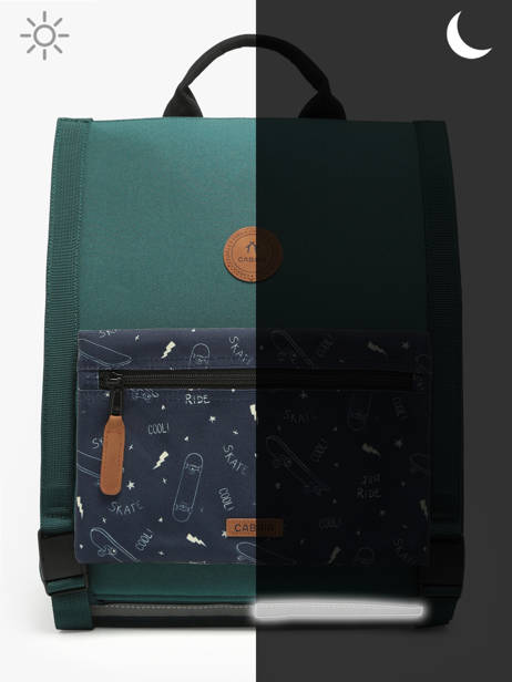 2-compartment Backpack Cabaia Green school M other view 6