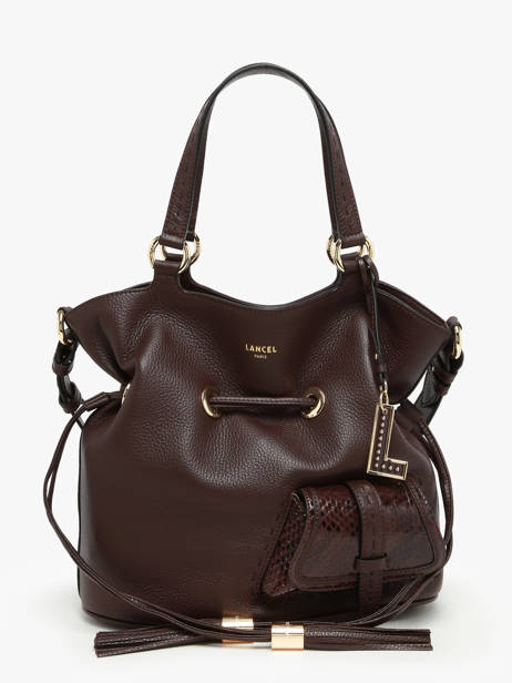 Medium Leather Bucket Bag Premier Flirt Python Lancel Brown premier flirt A10529 other view 2