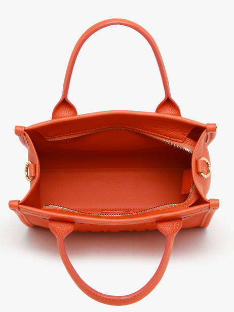 Small Leather Jour Tote Bag Lancel Orange jour A12995 other view 3