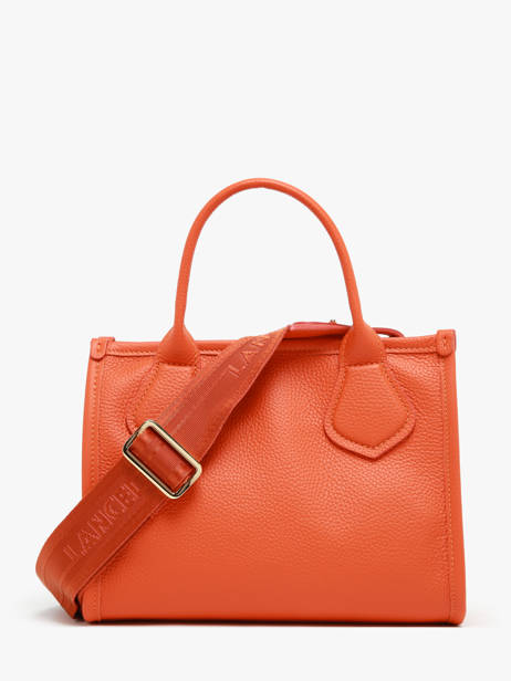 Small Leather Jour Tote Bag Lancel Orange jour A12995 other view 4