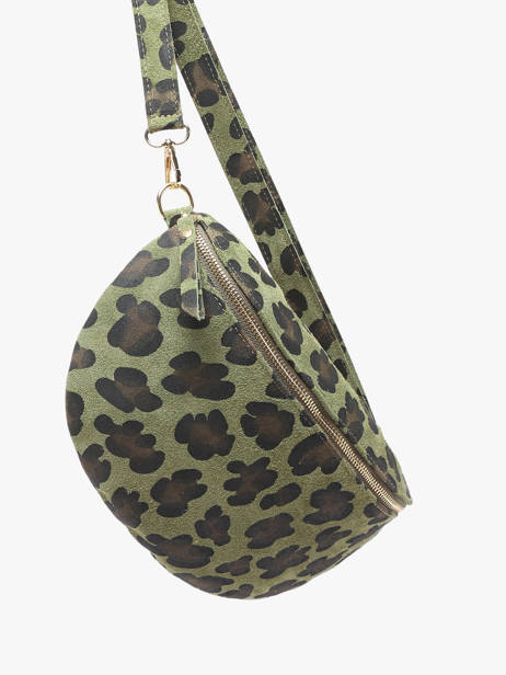 Sac Banane Milano Vert velvet leopardo VL21123 vue secondaire 2