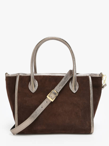 Handbag Velvet Leather Milano Brown velvet VE24062 other view 4