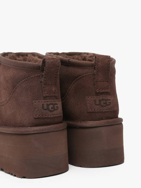 Boots Classic Ultra Mini Platform En Cuir Ugg Marron women 1135092 vue secondaire 3