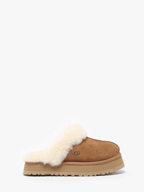 Platform Slippers In Leather Ugg Brown women 1122550