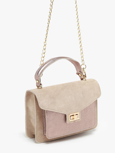 Sac à Main Velvet Cuir Milano Beige velvet VE21061G vue secondaire 2