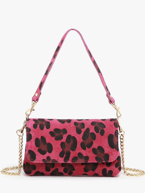 Shoulder Bag Velvet Leopardo Leather Milano Pink velvet leopardo VL24063