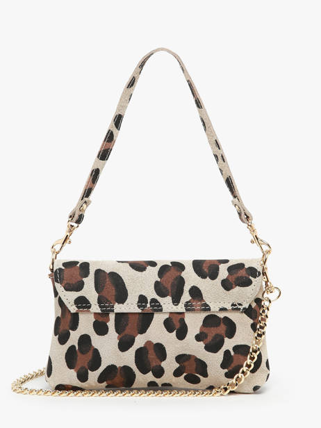 Shoulder Bag Velvet Leopardo Leather Milano Beige velvet leopardo VL24063 other view 4