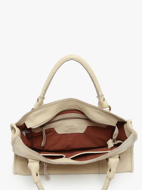 Sac Porté Main Cow Cuir Basilic pepper Beige cow BCOW22 vue secondaire 3