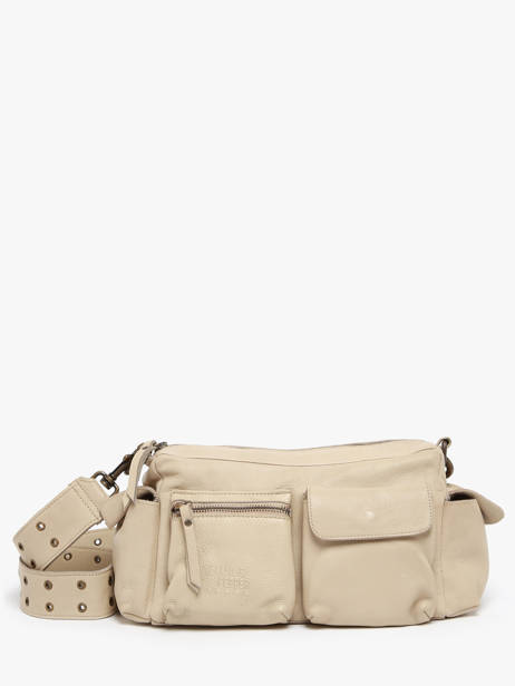 Sac Bandoulière Cargo Cuir Basilic pepper Beige cargo BCAR01