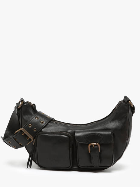 Sac Bandoulière Cargo Cuir Basilic pepper Noir cargo BCAR04