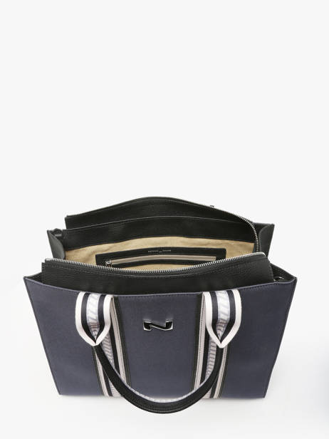 Sac Cabas Nina Canvas Et Cuir Nathan baume Bleu solar NINA vue secondaire 2