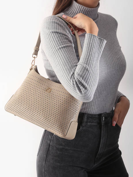 Sac Porté épaule Ajoure Lulu castagnette Beige ajoure VIGOR vue secondaire 1