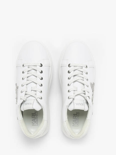 Sneakers Kapri Signiature In Leather Karl lagerfeld White women KL62510G other view 4