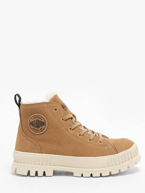 Bottines Pallashock Zip En Cuir Palladium Marron accessoires 74353252