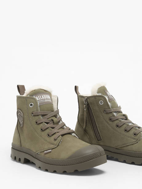 Boots Pampa Hi Zip In Leather Palladium Green women 95982212 other view 1