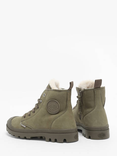 Bottines Pampa Hi Zip En Cuir Palladium Vert women 95982212 vue secondaire 3