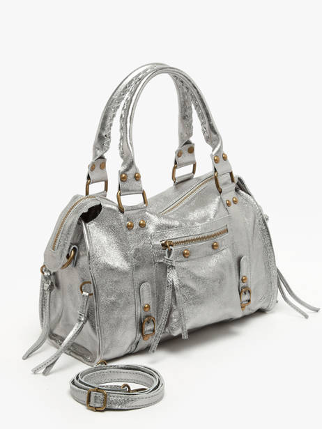 Shoulder Bag Nine Leather Milano Silver nine NI24092 other view 2