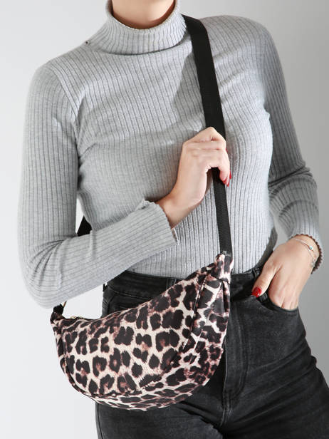 Shoulder Bag Leopard Nylon Miniprix Beige leopard BV24634 other view 1