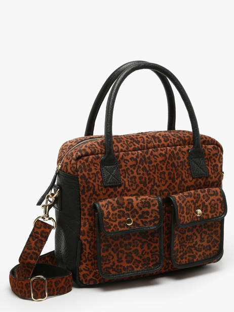 Leather Dandy Leopard Satchel Paul marius Brown leopard DANDYLEO other view 2