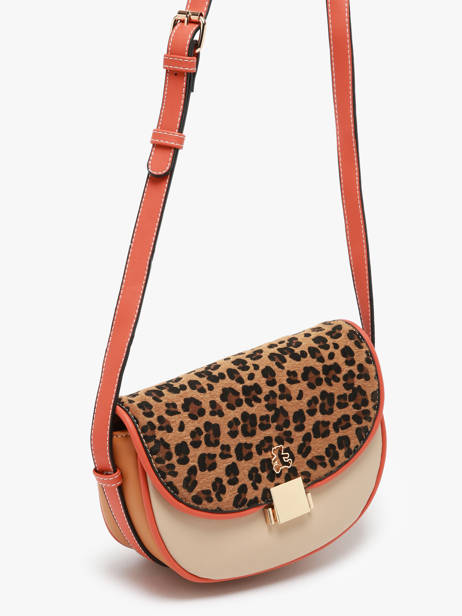 Sac Bandoulière Leopard Lulu castagnette Multicolore leopard TURENNE vue secondaire 2