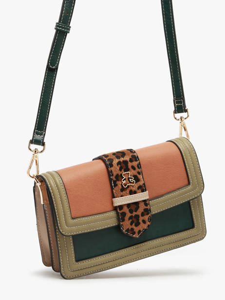 Sac Bandoulière Leopard Lulu castagnette Vert leopard SIMONA vue secondaire 2