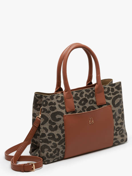 Shoulder Bag Leopard Lulu castagnette Brown leopard TOURRIER other view 1